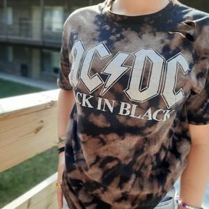 Unisex bleached ACDC Tee  Medium